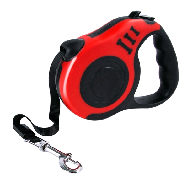 Red and Black Retractable Dog Leash - Picture 3 of 10